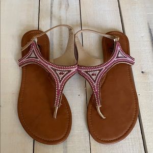 Pink rhinestone sandals